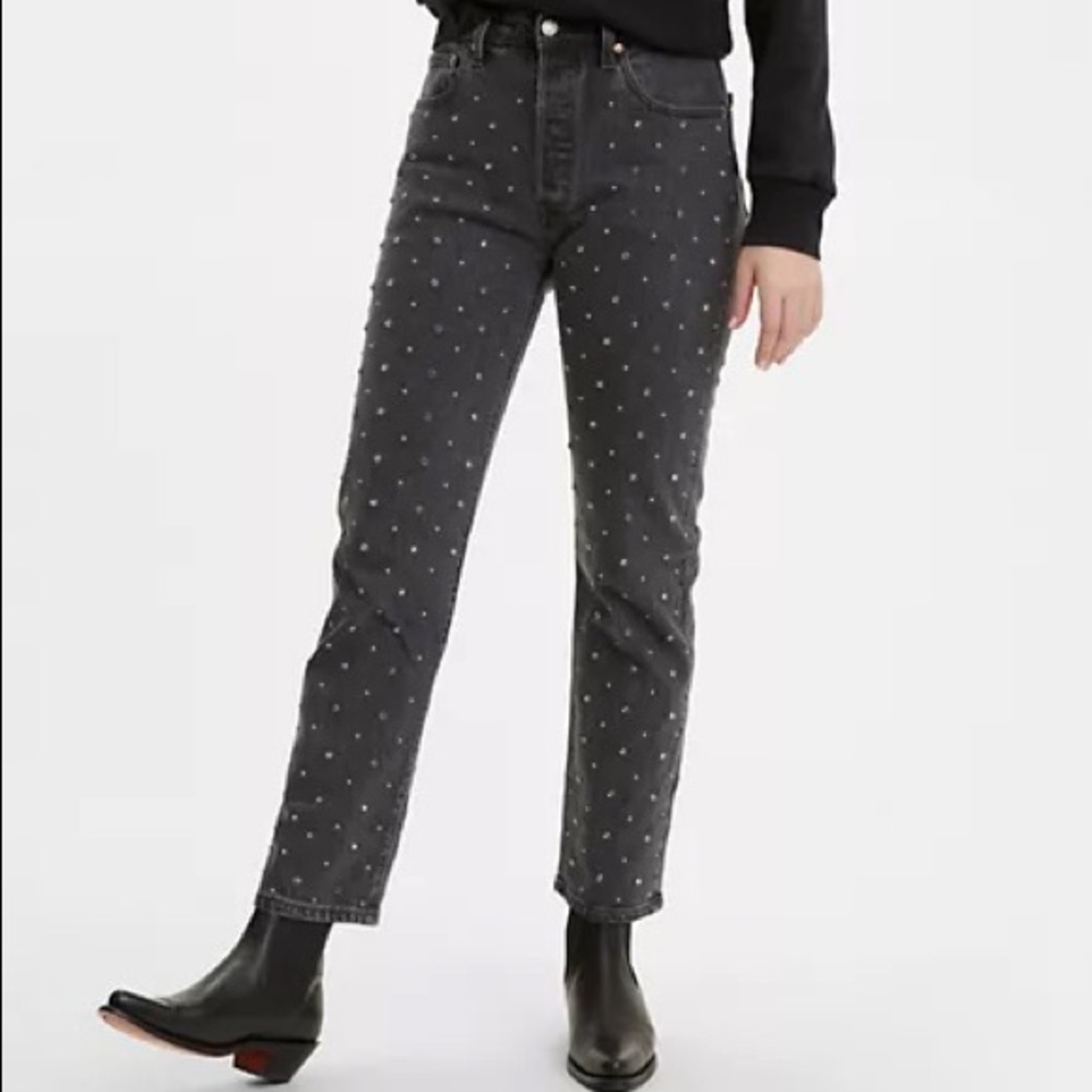 Levi’s 501 Original Cropped Studded Jeans